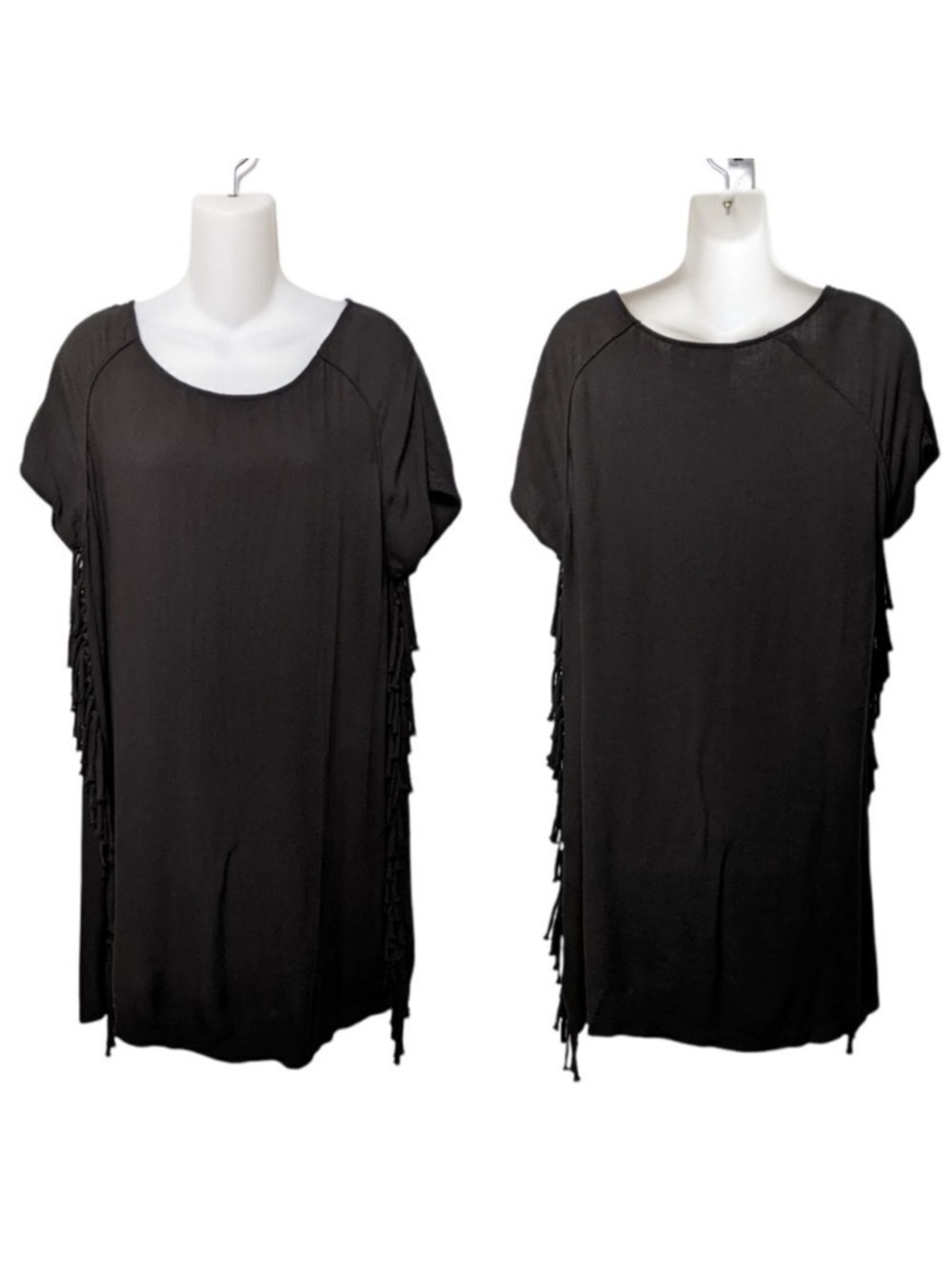CALIFORNIA MOONRISE Fringe Shirt Dress L